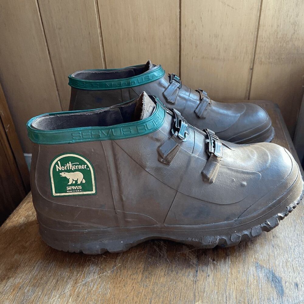 VTG Servus Northerner Rubber Boots USA Buckle Galosh Overshoe Chunky